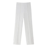 Explosion Commuting Style Solid Color Simple Hanging Design Straight Trousers Plain Trousers Trousers Women
