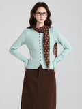 Green Single Dress Design Long-Sleeved Knitted Cardigan Women 2026 Autumn And Winter Slimming Inside The Bottom Shirt