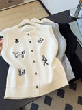 Small Scented Embroidered Sleeveless Vest Knitted Cardigan Women's Spring And Autumn Fat Vest Cover The Stomach Horse Clip Top