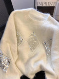 French Oceanic Heavy Industry Limei Round-Neck Sweater Women's New Small Cotical Loose Thin Knitted T-Shirts In Autumn And Winter