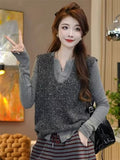 European Goods Lint Sleeveless Knitted Vest Women 2025 Autumn And Winter New Folding High-End Horse Clip Top Tide