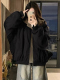Mountain Carving Large-Size Retro Double-Sided Wear With Velvet Hooded Coat Women Winter Loose Warm Top