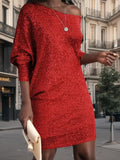 New Women's Fashion Slanted Shoulder Long Sleeve Skirt Dress Dress Dress Dress Dress Dress Dress