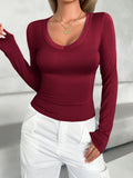 Dili Leisure Baita Solid Color Long Sleeve Vest T-Shirt Women's Winter 2025