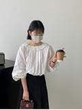2025 Spring Bat Sleeve Lotus Side With Shirt Women's Shirt Back Bow Chic Design Top