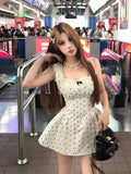 White First Love Hanging Dress Dress Women's Summer 2026 New French Lace Side Wave Point Beautiful Temperament Skirt