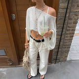 Holiday Wind Fashion Shawl Long-Sleeved Shirt T-Shirt Women's 2026 Summer