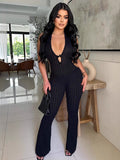 Autumn 2025 New Neck Repair T-Tie With Bare Back Sexy Babes Thorn Trousers Jumpsuit Woman