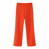 Explosion Commuting Style Solid Color Simple Hanging Design Straight Trousers Plain Trousers Trousers Women