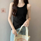 External Wearing Slings Small Vest Women's Summer Anti-Sighty Sleeveless Cotton T-Shirt On The Bottom Of The Solid Color On The Top