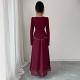 Dili Evening Dress Style Elegant Long Sleeve Long Skirt Dress Dress Women's 2025 Autumn And Winter