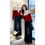 Vintage Fair Island Slim Thin Knitted Girl 2025 Autumn And Winter 2025 New High-End Feeling Short Loose Sweater