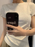 Positive Shoulder Basic T-Shirt Women's Short-Sleeved Summer 2025 New In-Bottom Shirt Small Retro Body Dress