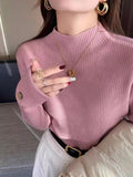 Grey Half-High Collar Plus Thick Bottom Shirt Women Take 2025 Autumn And Winter New Sweater High-End Knitting Top