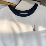 Apricot Short-Sleeved Women's Clothing 2026 Summer New Design Embroidered T-Shirt Thin Waffles Thin Top