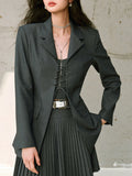 The Stitined Strap-Fitting Suit 100-Folded Skirt Old Money Style Suit High-Witted Long-Termism Wears Vietnam