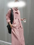 New Set Loose Design With Long-Sleeved Shirt Short Long-Legged Secret Broad Leg Trousers Set