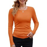 2025T Collar Ribs Fabric Autumn Bottom Shirt Black Low-Necked Women's T-Shirt Striped Splicing