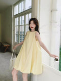 French Small Oceanic Yellow Dress Dress Women's Summer 2026 New Sleeveless Vest Tidal Skirt