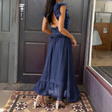 Dili Elegant Temperament Windy Style V Solid Dress Dress Women's Dress 2025 Autumn And Winter