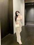 Sweet Hottie Pure Wind Small Flying Sleeves Forked Sling Dress Women Summer Waists Thin Irregular Net Yarn Dress