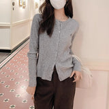 Design Embroidered Jasmine Knitted Cardigan Women's Korean College Style Sweet Outside Wearing A Small Shirt In Autumn And Winter