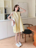 French Small Oceanic Yellow Dress Dress Women's Summer 2026 New Sleeveless Vest Tidal Skirt