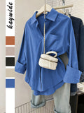 Dili Leisure Vacation Button Long Sleeve 100 Tower Shirt Women's Winter 2025
