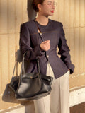Spring 2026 New Design Round-Neck Shirt Imitation Denim Blouse Burst Recommended