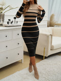 Dili Temperament Elegant Long-Sleeved Ass Skirt Sweater Dress Women's Dress 2025 Autumn And Winter
