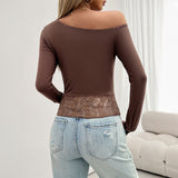 Dili 2025 Autumn/Winter Y2k Top Women's Sexy Knitted Long-Sleeved T-Shirt