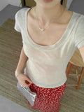 2026 Spring And Summer New Korean High-Rise Thin Single Special Crush Flower High Design Temperament Half-Dress Woman