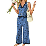 Dili 2025 Spring/Summer Bohemia Printed Lace Jacket Ma Arma Long Pants Set Women's Clothing
