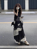 Water Ink Bump New Chinese Sleeveless Sling Dress Summer Vacation Loose Thin V-Neck Dress Fresh And Sweet