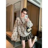 Kiss Wave Nods Sweater Women 2025 New Autumn And Winter Thick Loose Leisure Lazy Wind Inside The Knitting Shirt