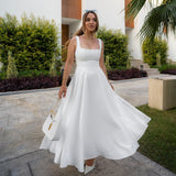 2025 Spring Summer New Women's Temperament Pure Color Collar Sleeveless Belt Sling Dress Women