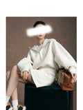 Spring New Sports Tennis Wearing Hoodie White Casual Pocket Skirt Set