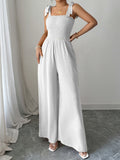 Dili Casual Vacation Slings With Bra Wide Leg Pants Jumpsuit Women's 2025 Autumn And Winter