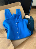 This Year's New 2025 Fall Loose Fat MM Orange Stand-Up Knitted Cardigan Women's Long-Sleeved High-End Soft-Sleeved Sweater