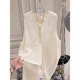 Irregular Hollow Sleeveless Vest Women Wear Knitted Shirts In Summer
