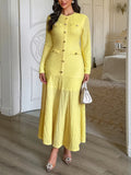 Dili Elegant Wind Short-Sleeved Solid Dress Dress Women's Dress 2025 Autumn And Winter