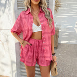 Dili 2025 Autumn And Winter Women's Bominiah Casual Holiday Style Bump Color Printing Short Trousers Set