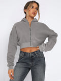 Hot Women's Clothing Short Fashion Street Trend Long-Sleeved Autumn Winter Loose Hooded Jacket