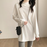 Medium-Long Dejong Half-High-Necked Bottom Shirt Women 2026 New Autumn And Winter Long-Sleeved White Body Thighs On The Top