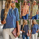Dili Women's Clothing Shredded Flower Shirt Women 2026 Spring And Summer Vacation Short-Sleeved Top Petal Sleeve Design