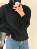 High-Necked Hooded Sweater Woman In The Autumn And Winter Of 2025 Lazy Wind Soft Glutinous Loose Pile Pile Knitted Bottom Shirt