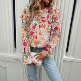 Dili Printed Shirt Women 2025 Autumn And Winter Femininity Commuting Long-Sleeved Shirt