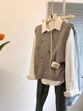Special Counter Withdraws The Ribbon Design Embroidered Flower Vest 2025 New Shirt Folded Knitted Vest