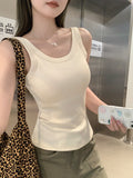 Gray All-In-One With Chest Cushion U-Neck Collar Collar Collar Slings Vest 2026 Summer New Slim Top