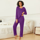 Autumn And Winter Ladies Homewear Set Long-Sleeved Trousers V-Neck Milk Silk Pajamas Set Women